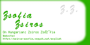 zsofia zsiros business card